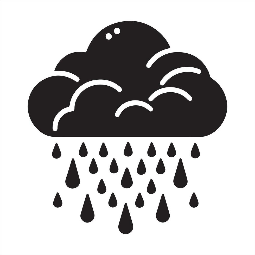 Clouds Silhouette Isolated. Weather icons. Silhouette, rain, clouds, sun, snow, cold, heat weather icons vector