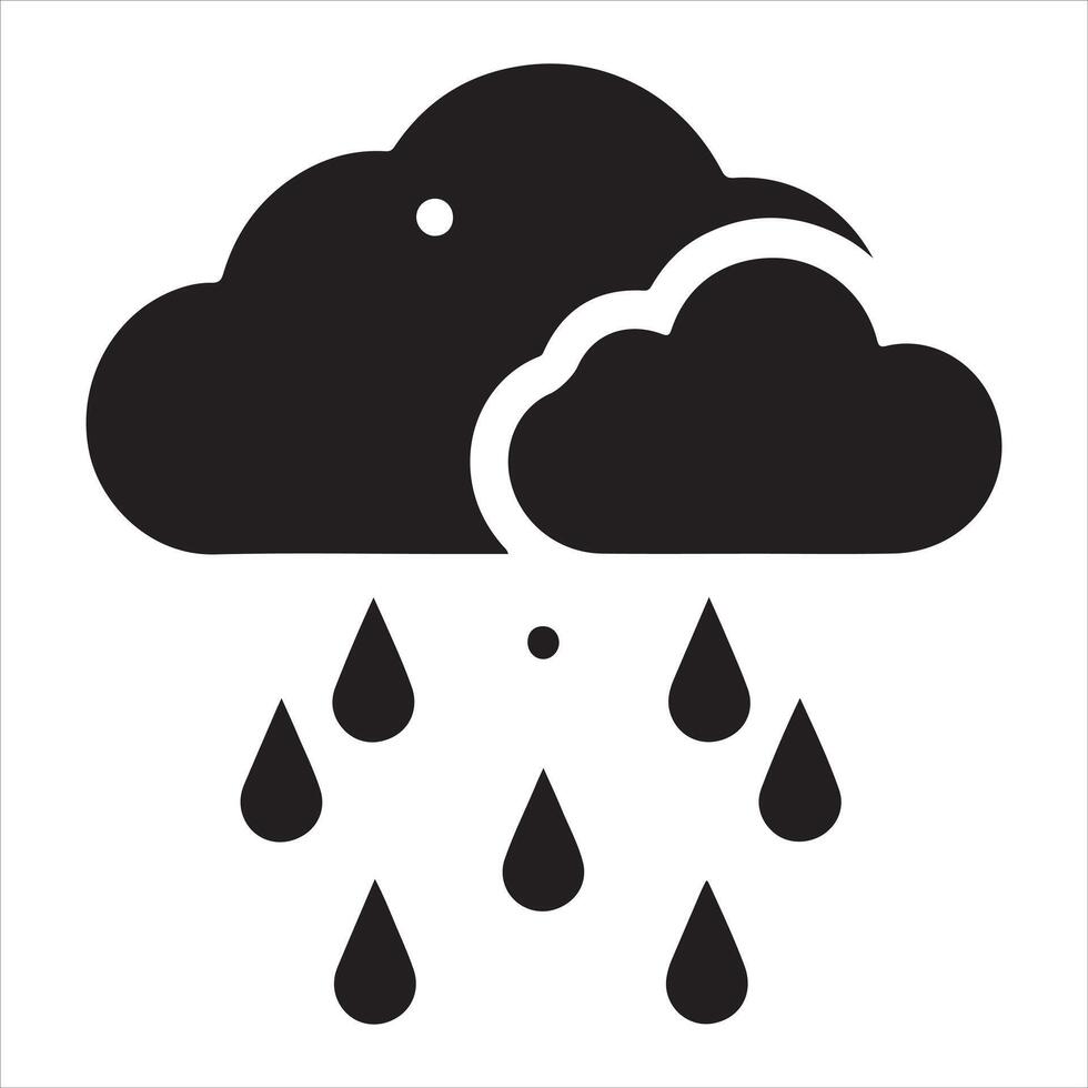 Clouds Silhouette Isolated. Weather icons. Silhouette, rain, clouds, sun, snow, cold, heat weather icons vector