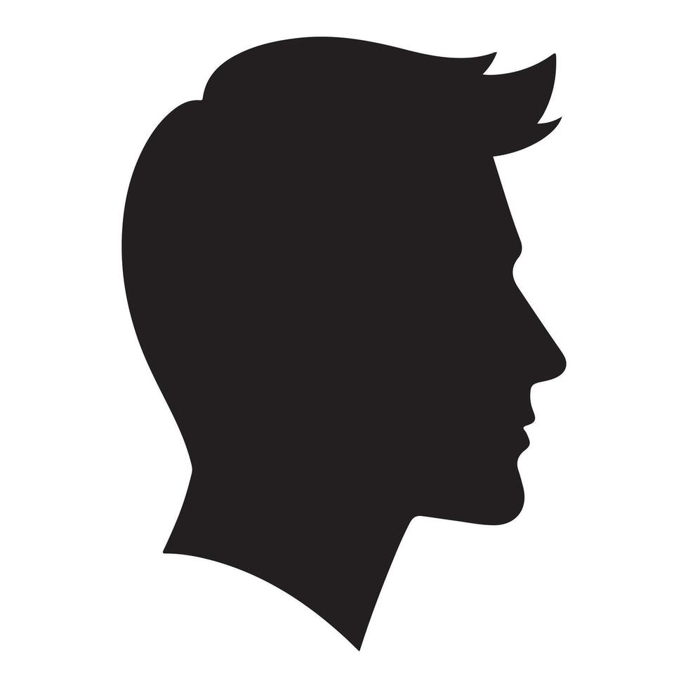 Silhouette of a black man seen from the side, clip art vector