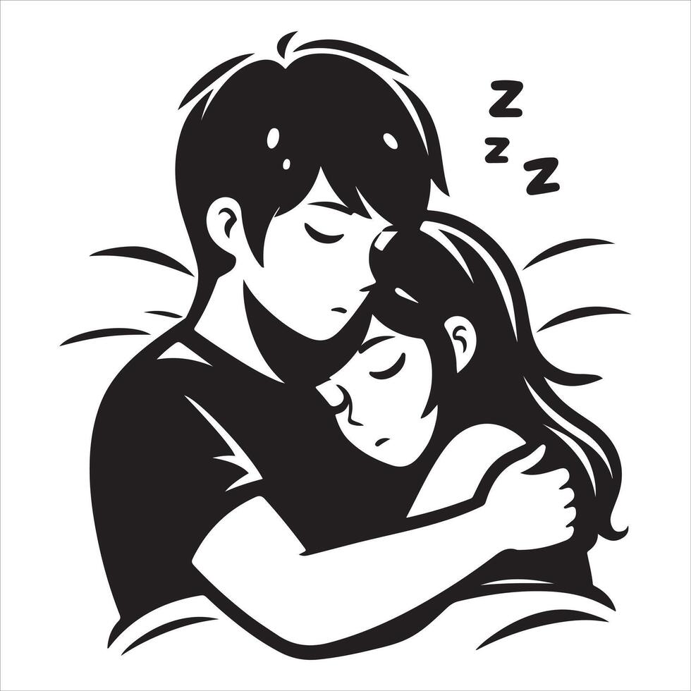 Romantic couple in various poses silhouettes collection set. Couple falling in love different poses vector