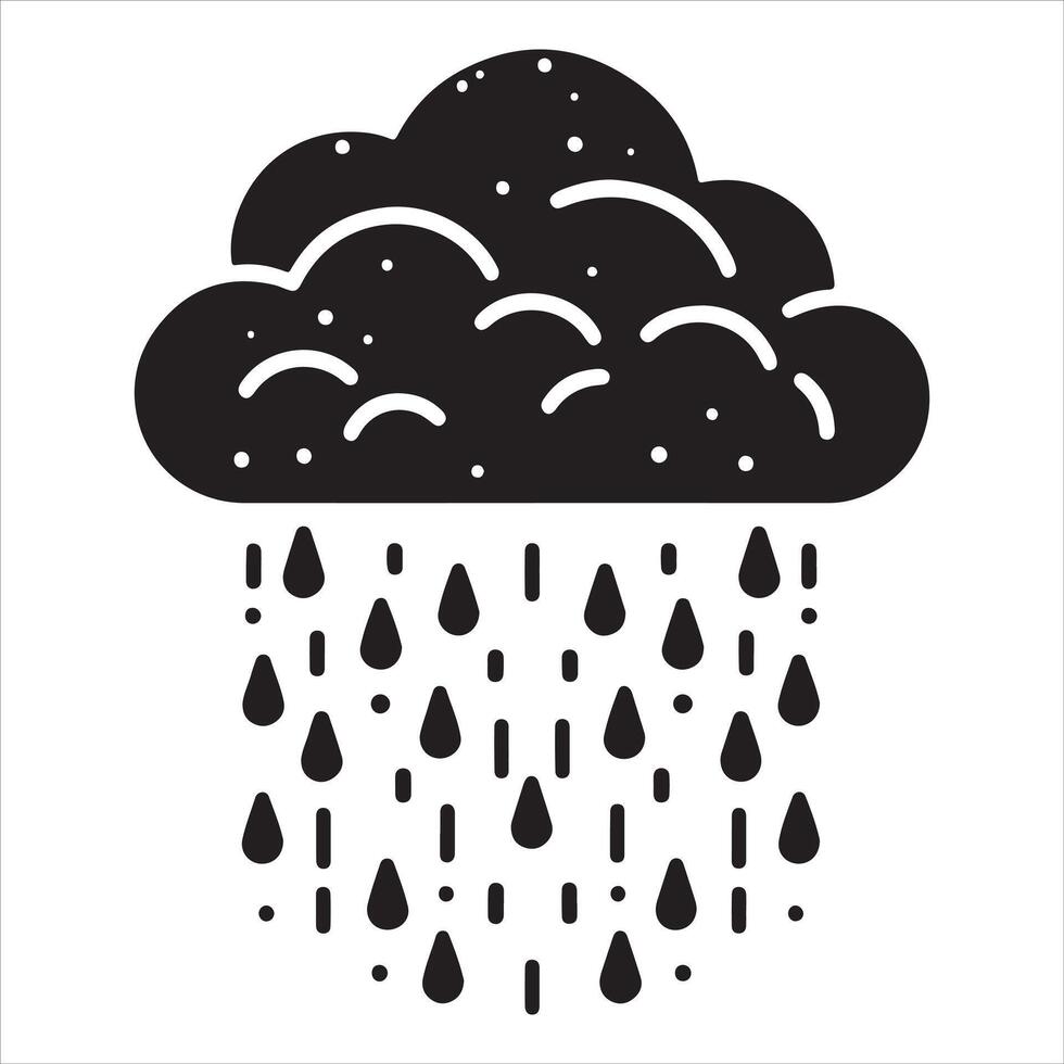 Clouds Silhouette Isolated. Weather icons. Silhouette, rain, clouds, sun, snow, cold, heat weather icons vector