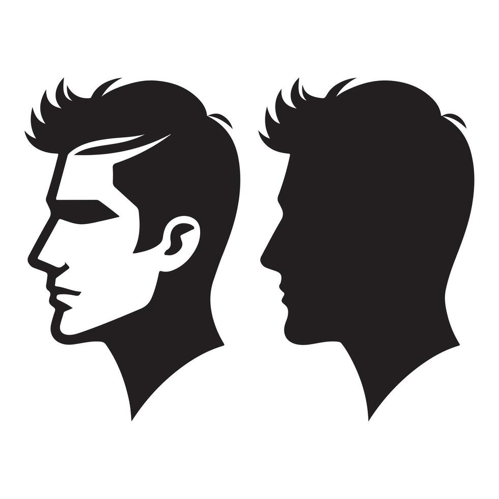Silhouette of a black man seen from the side, clip art vector