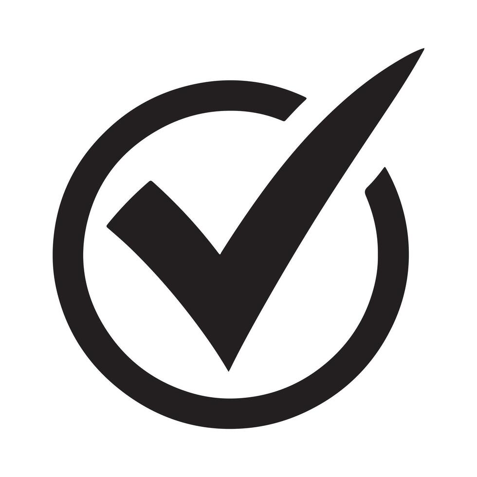 Check mark icon. Checkmark Illustration. green checkmark isolated on white background. Correct vote choise isolated symbol vector