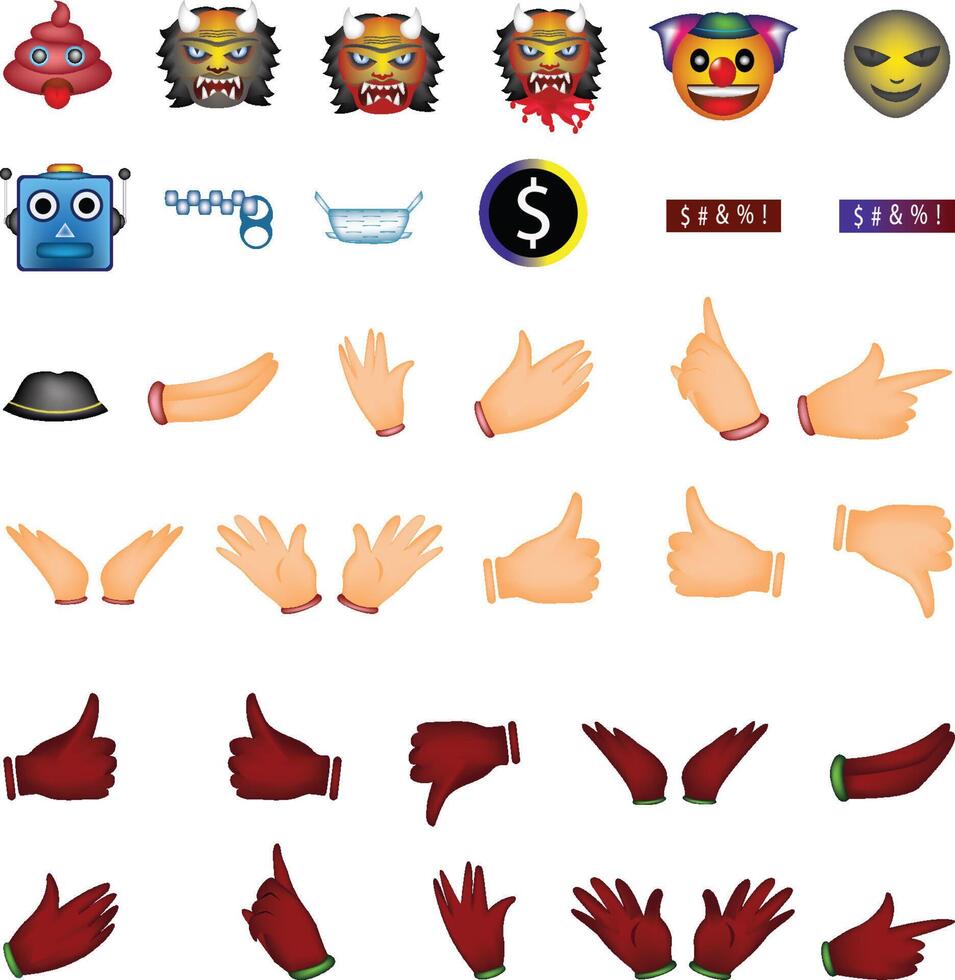 Set of illustration emoji with icon design vector