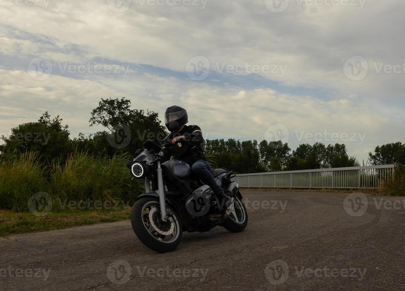 motorbike exiting a corner photo