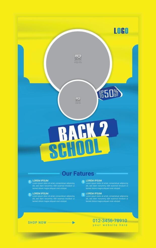 Back to school Stories editable template for social media vector