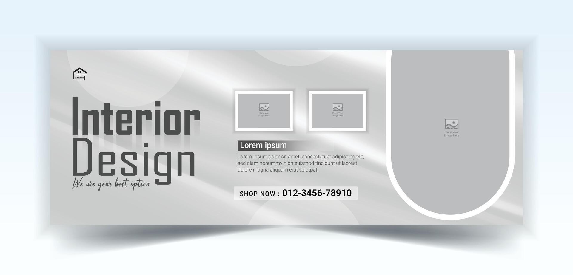 Furniture sale social media cover design template vector