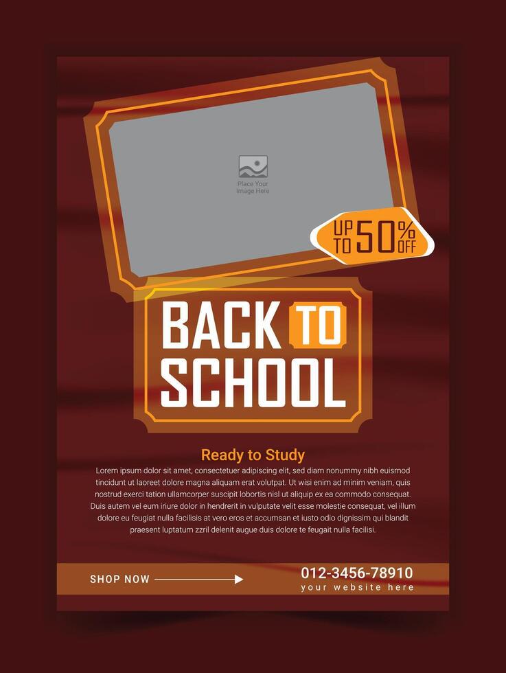 Back to school ads promotional flyer template design vector