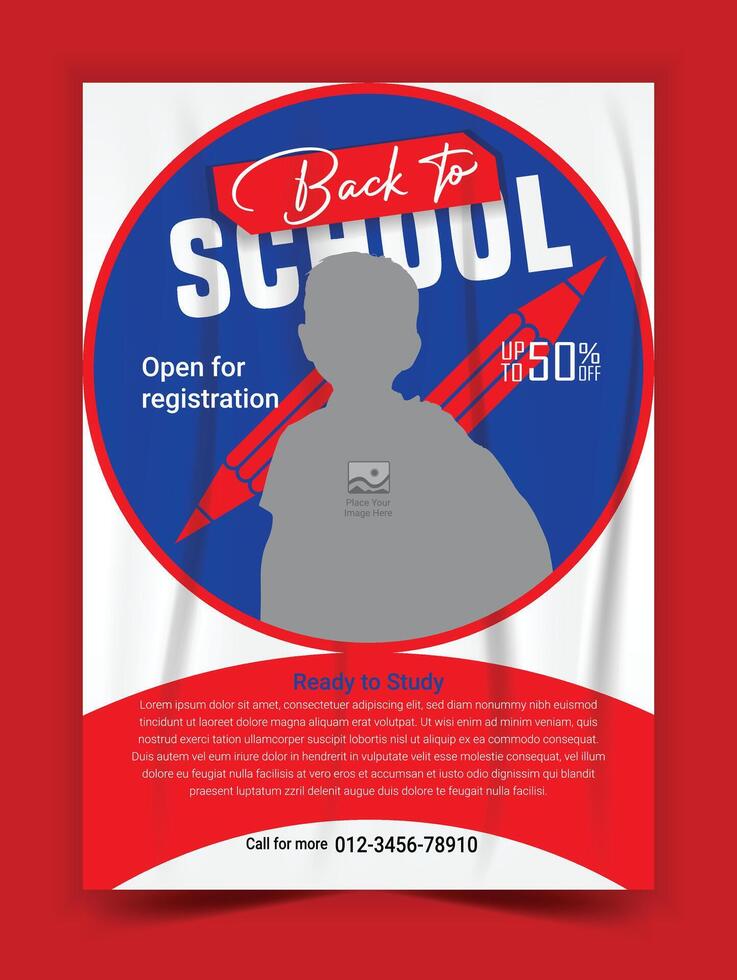 Back to school ads promotional flyer template design vector