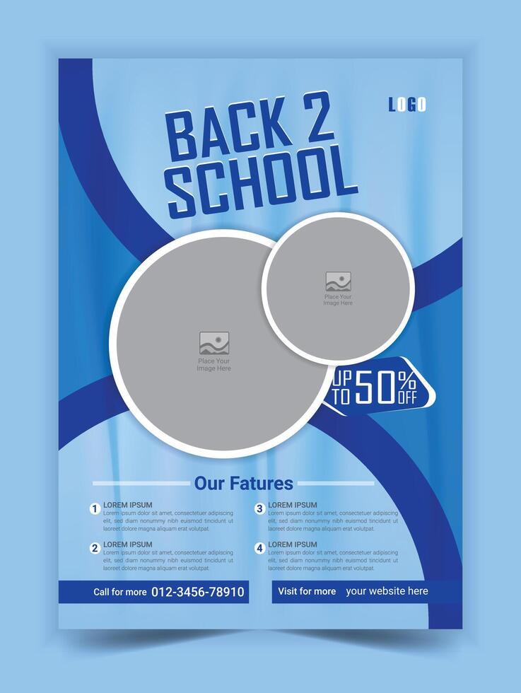 Back to school ads promotional flyer template design vector