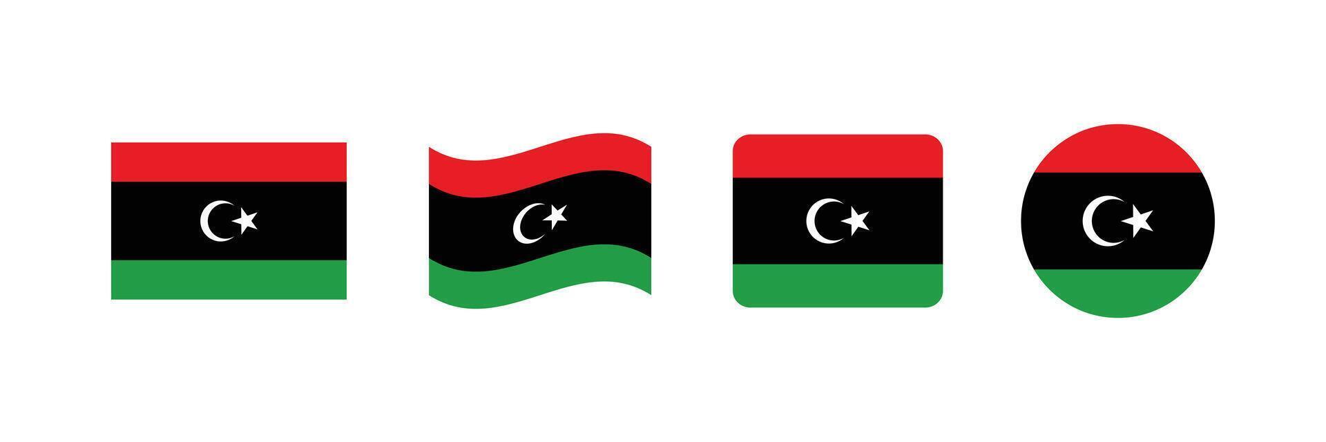 Libya flag. Set of Libya Flags Collection. vector