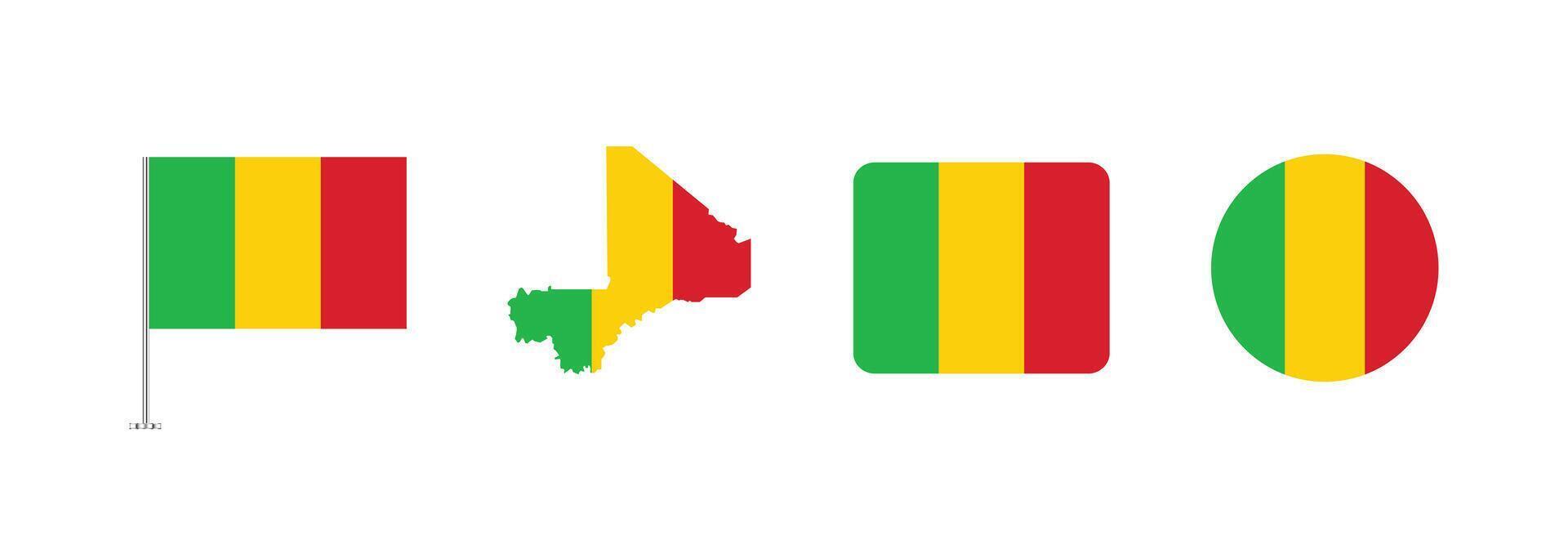 mali bandera. conjunto de mali banderas recopilación. vector