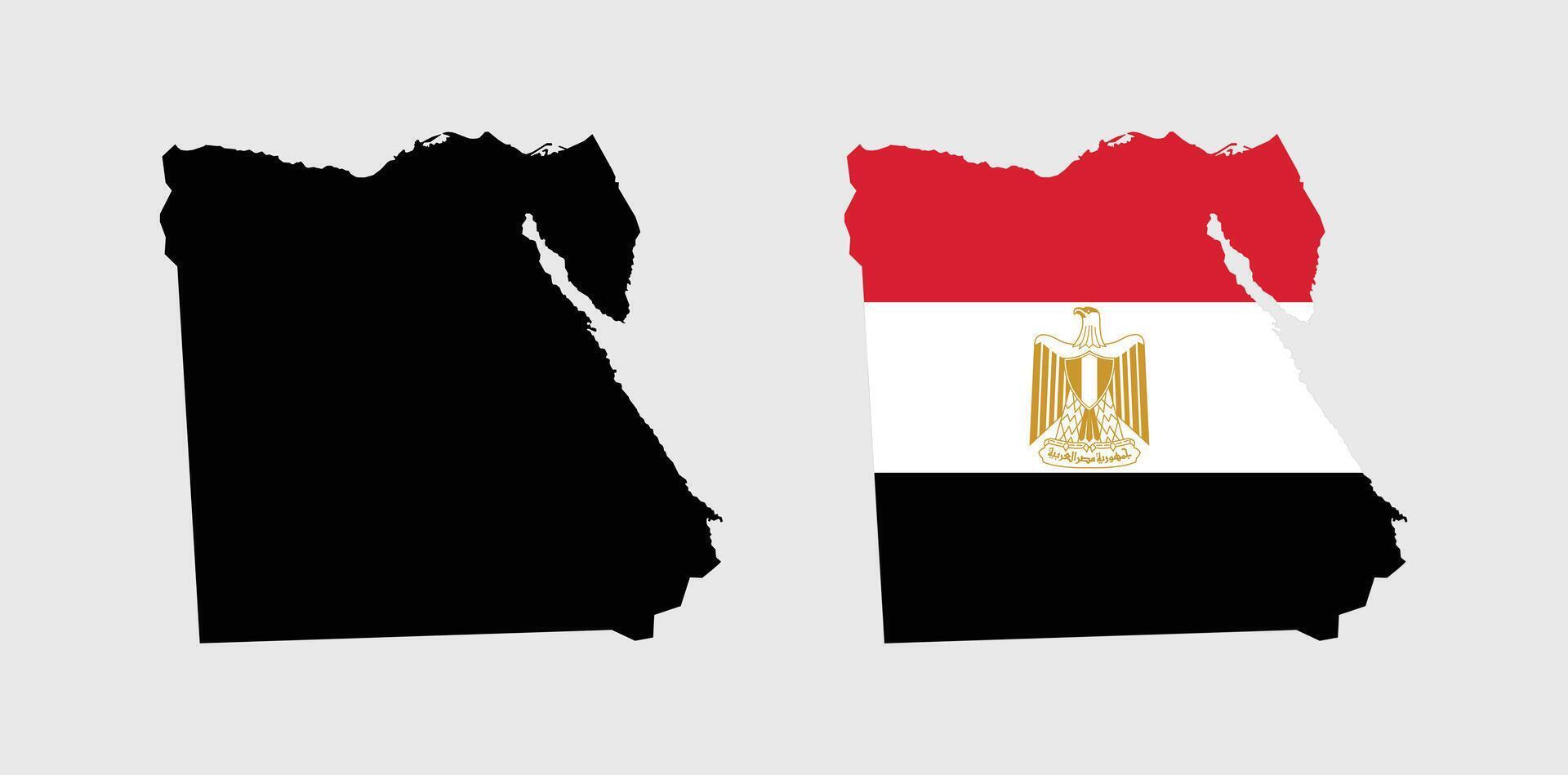 Egypt Map. Map of Egypt with National Flag. vector