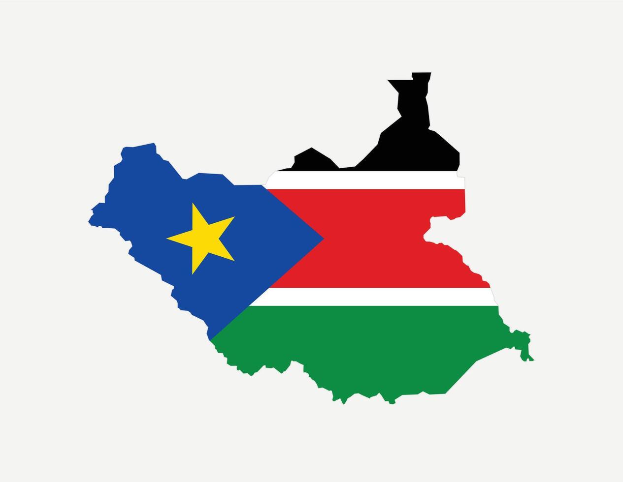 South Sudan Map. Map of South Sudan with National Flag. vector