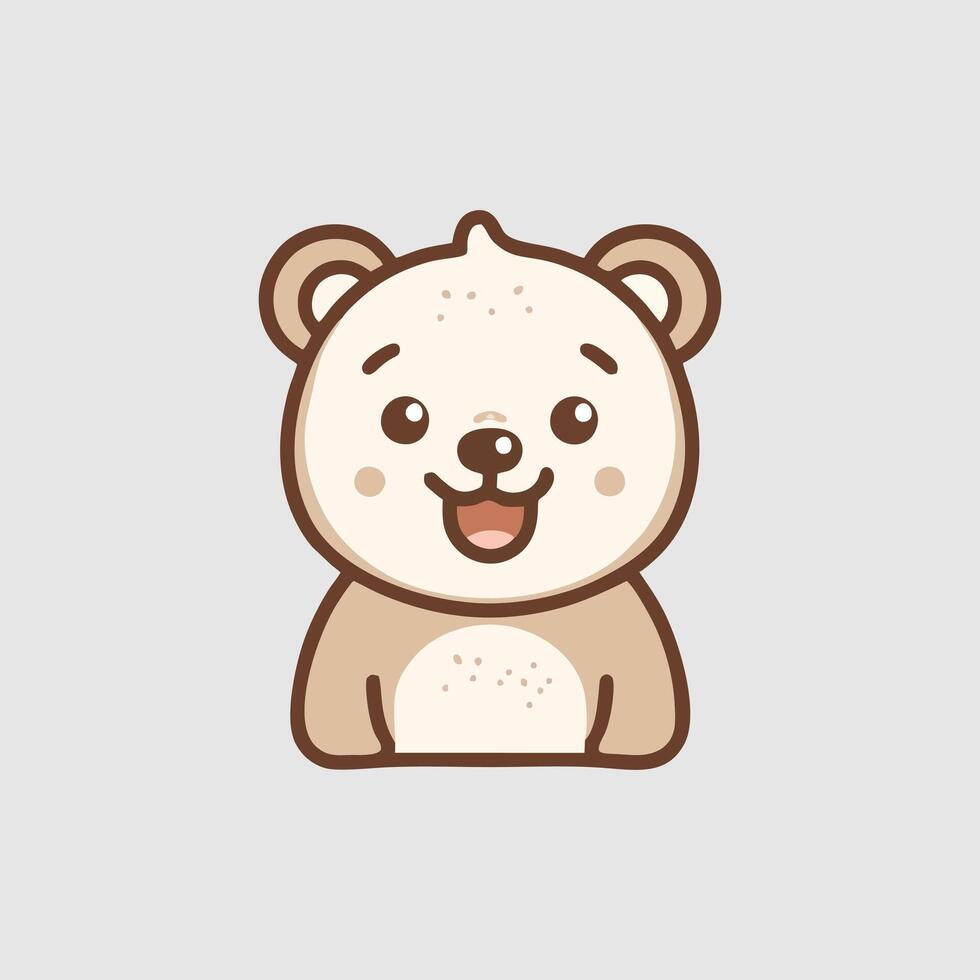 Cute bear icon set vector
