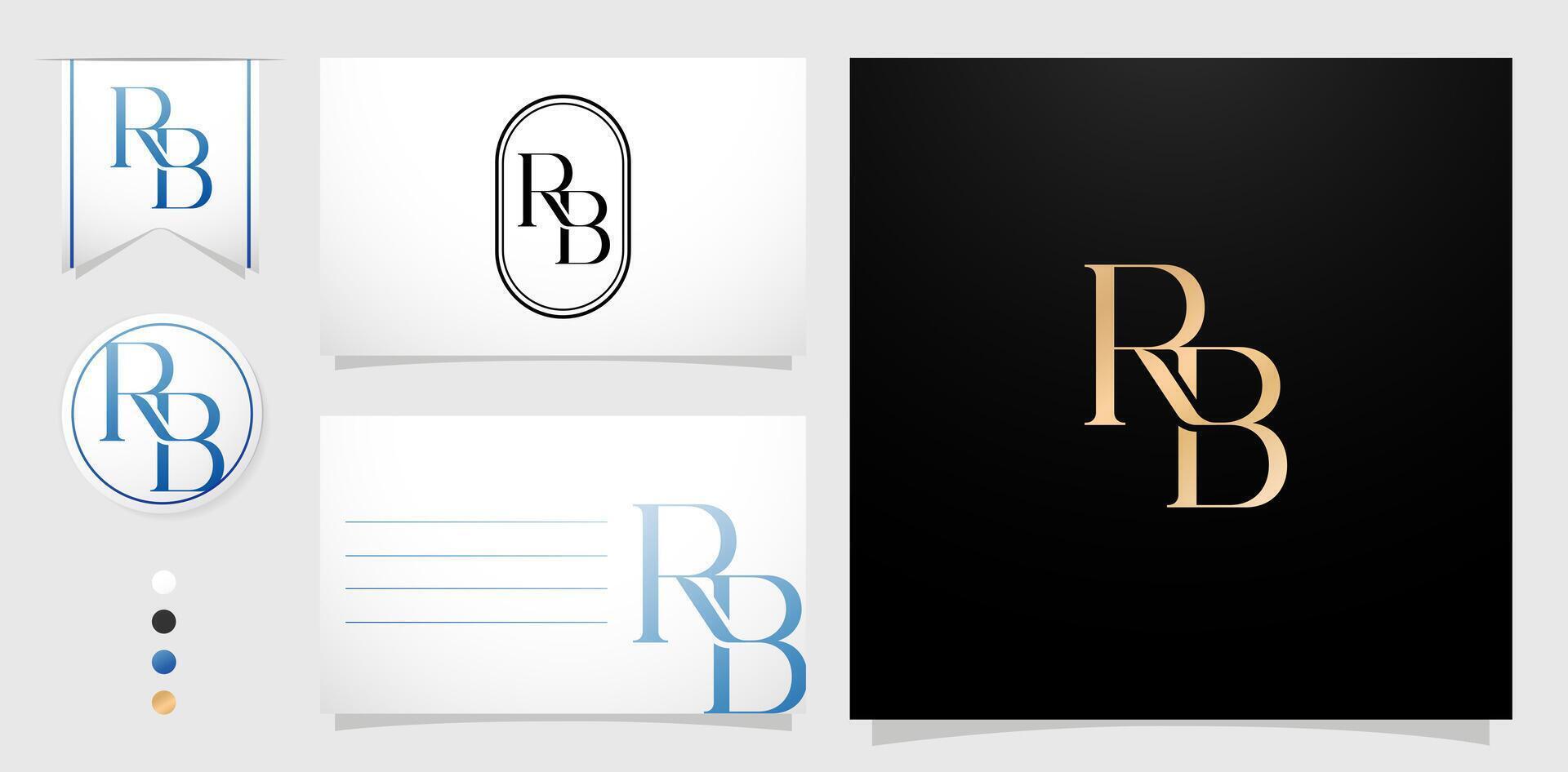 the logo for rb d is shown on a white background vector