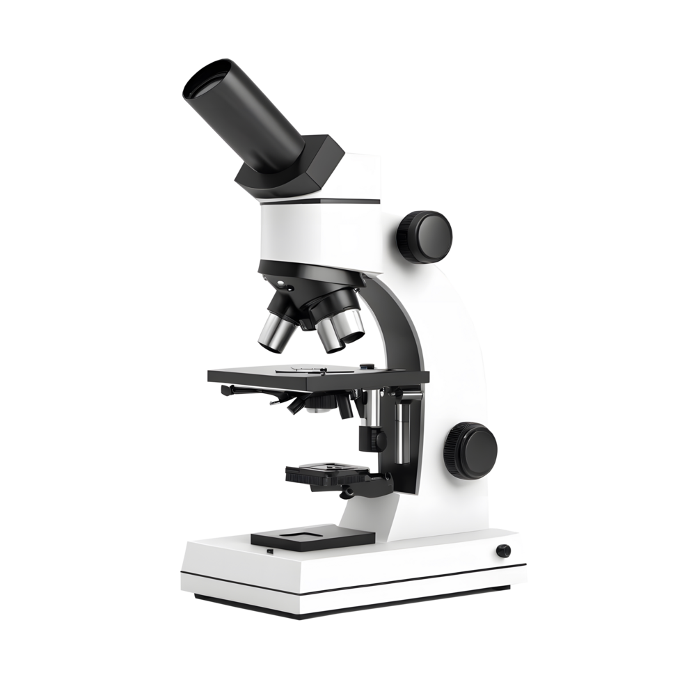 3D rendering of microscope isolated on transparent background png