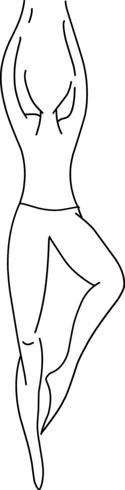 ballerinas illustration. Man's shape Illustration. Hand-drawn doodles illustration.Line art. vector