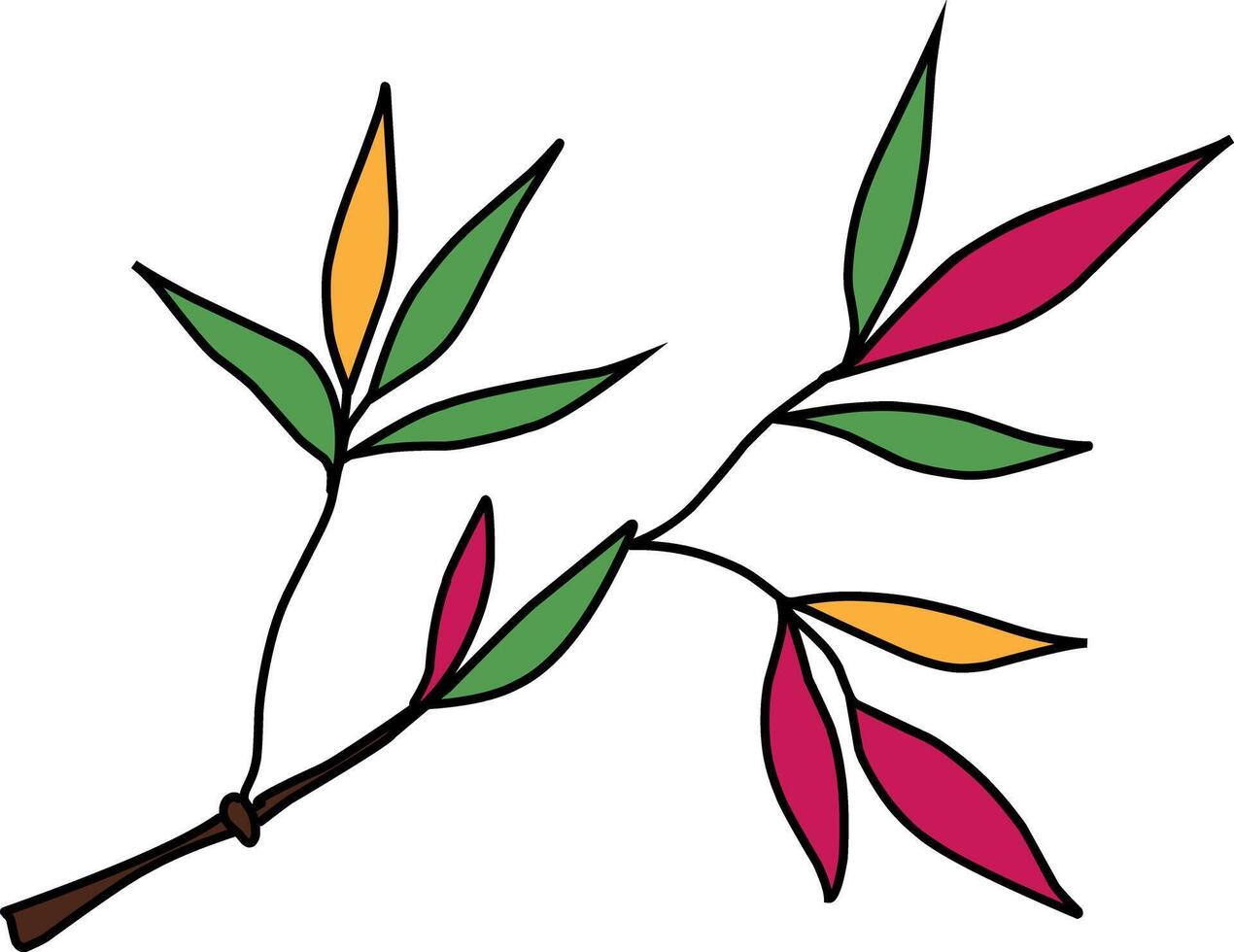 bamboo branch illustration, Hand-drawn illustration vector