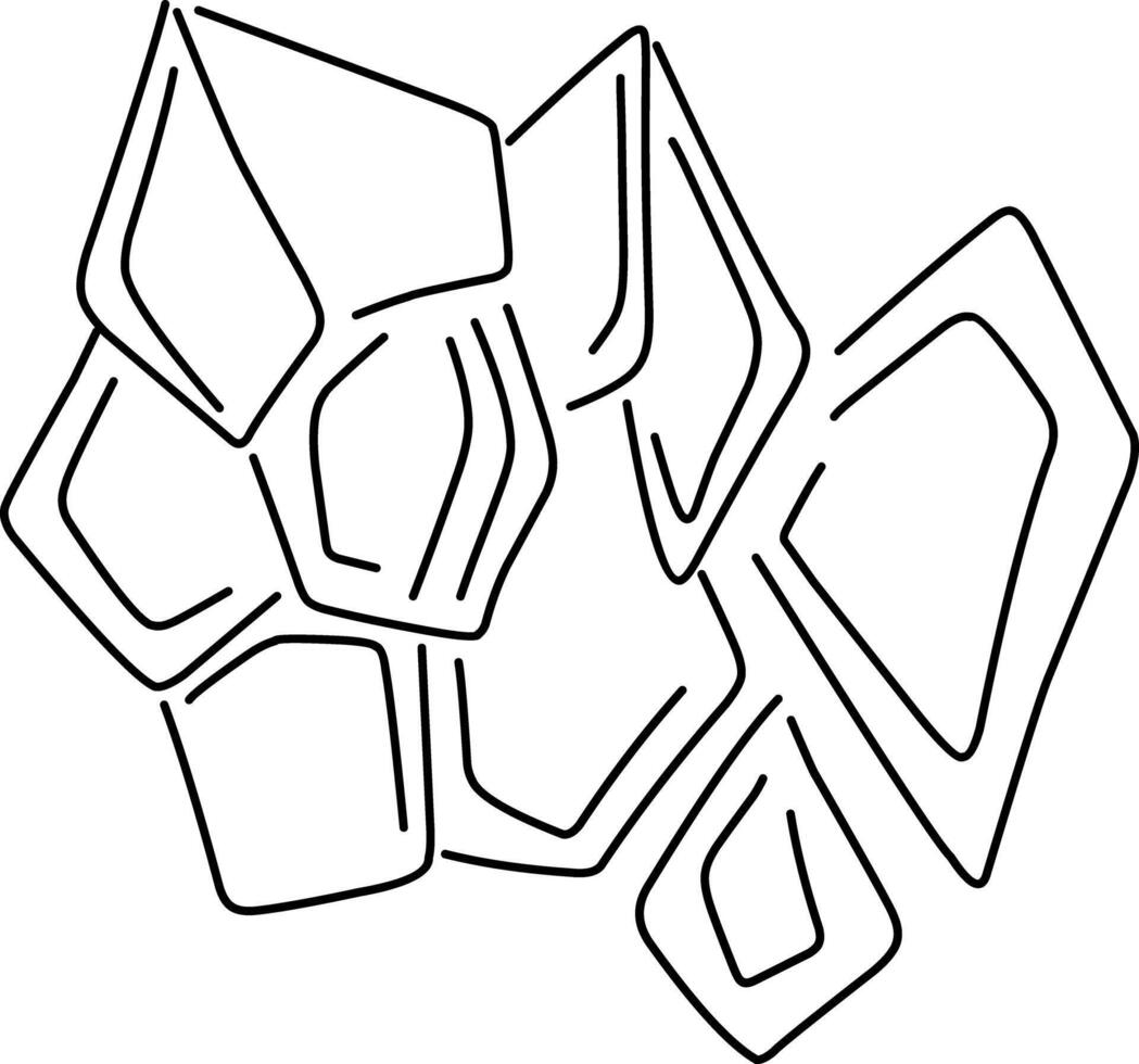Crystal Illustration. Hand-drawn doodles illustration.Line art. vector