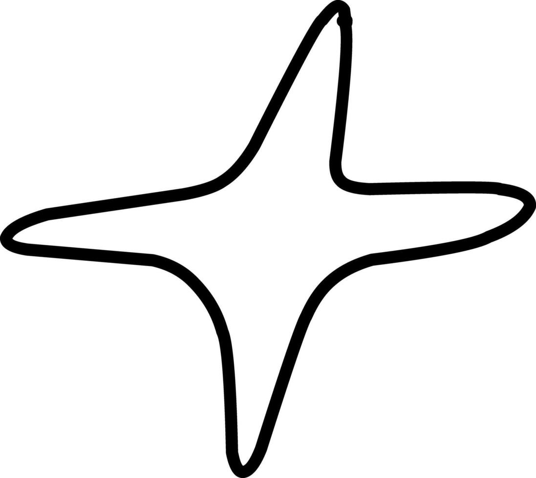 Star Shape Illustration. Hand-drawn doodles illustration.Line art. vector