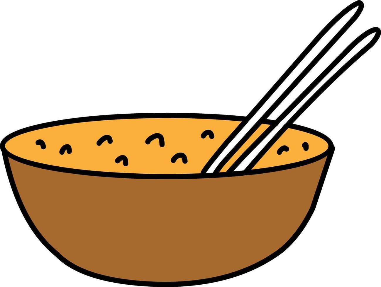 plate of noodles with chopsticks illustration, Hand-drawn illustration vector