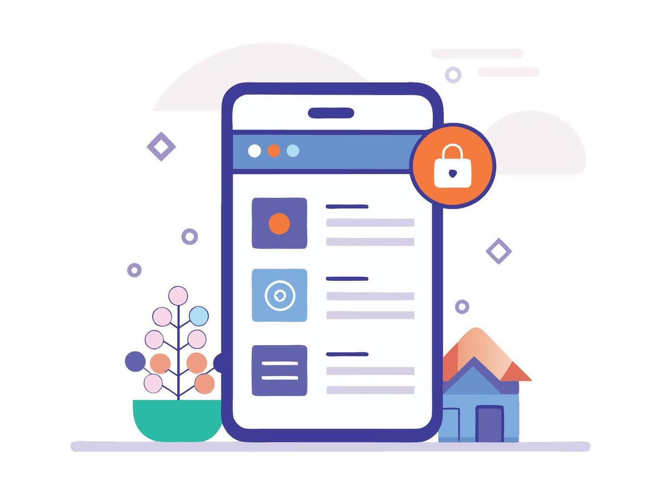 Illustration Mobile Wireframe Idea with Minimalist Design Showcasing Various UI Elements vector