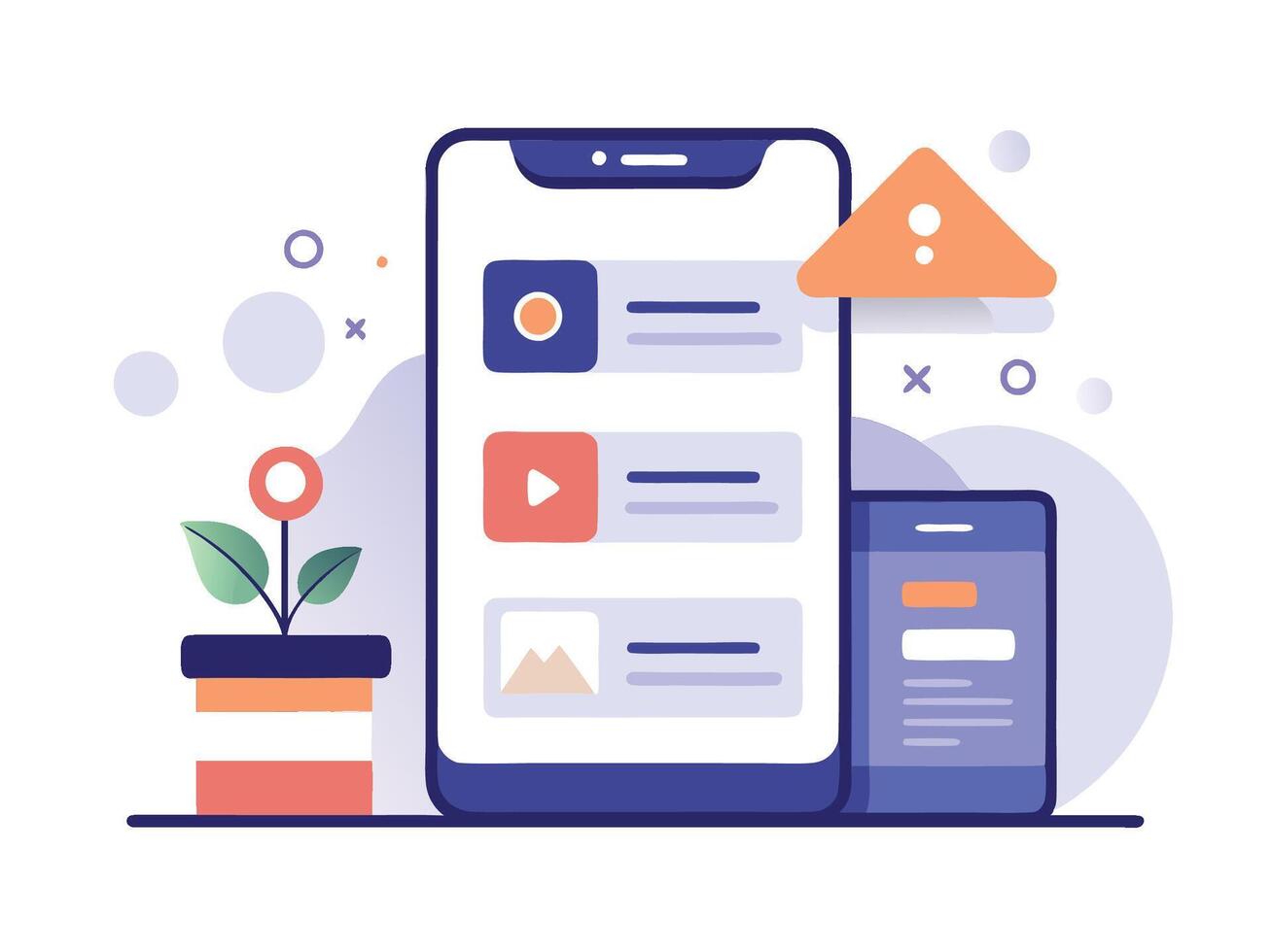 Illustration Mobile Wireframe Idea with Minimalist Design Showcasing Various UI Elements vector