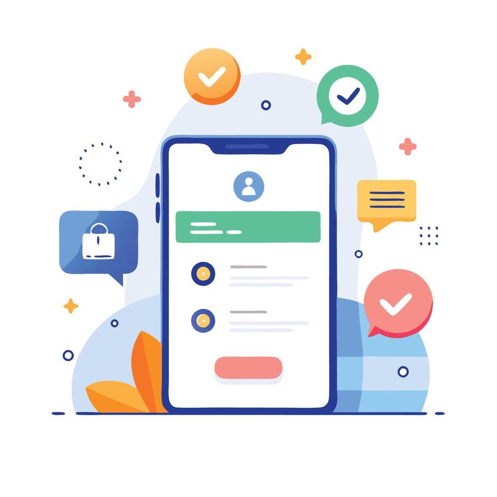 Illustration welcome message of Mobile wireframe idea with Showcasing various UI elements vector