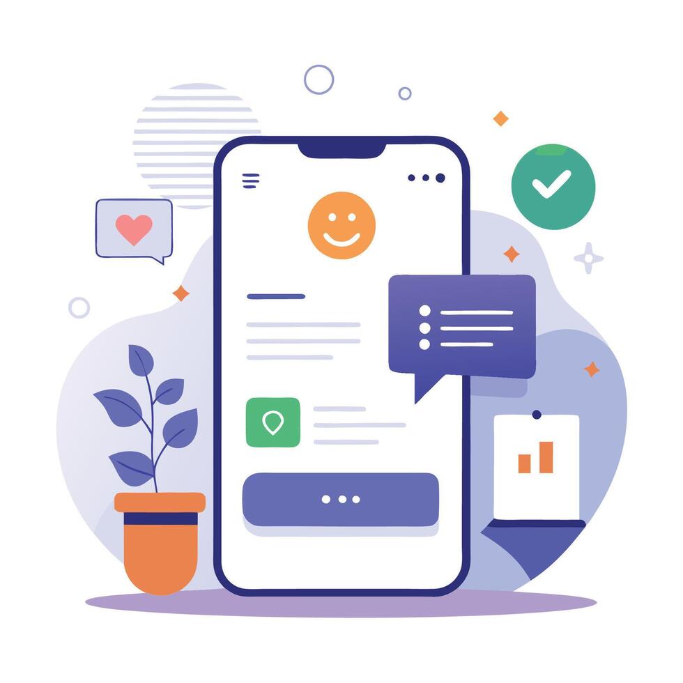 Illustration welcome message of Mobile wireframe idea with Showcasing various UI elements vector