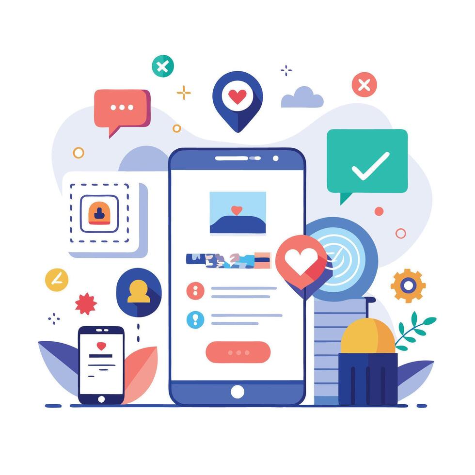 Illustration welcome message of Mobile wireframe idea with Showcasing various UI elements vector