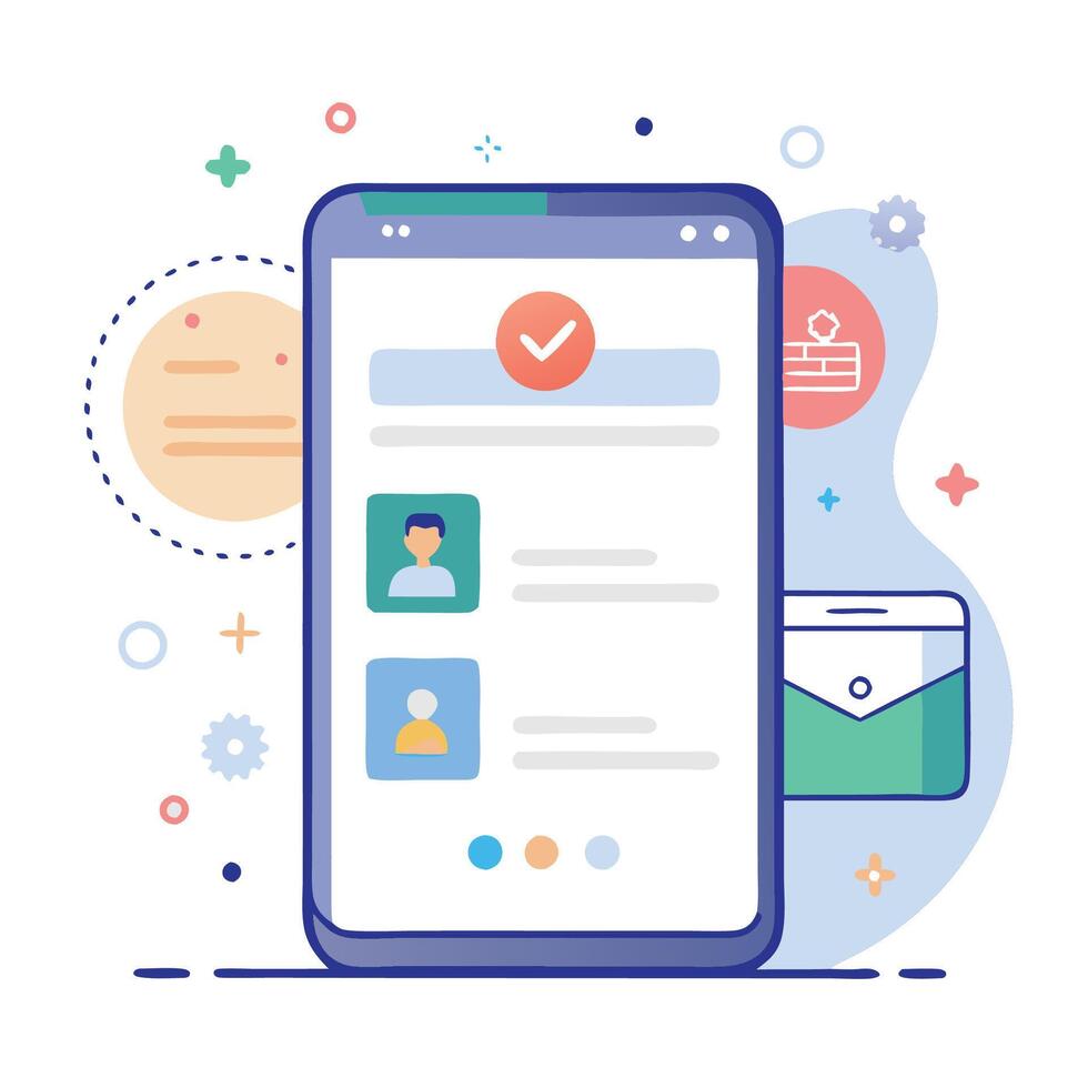 Illustration welcome message of Mobile wireframe idea with Showcasing various UI elements vector