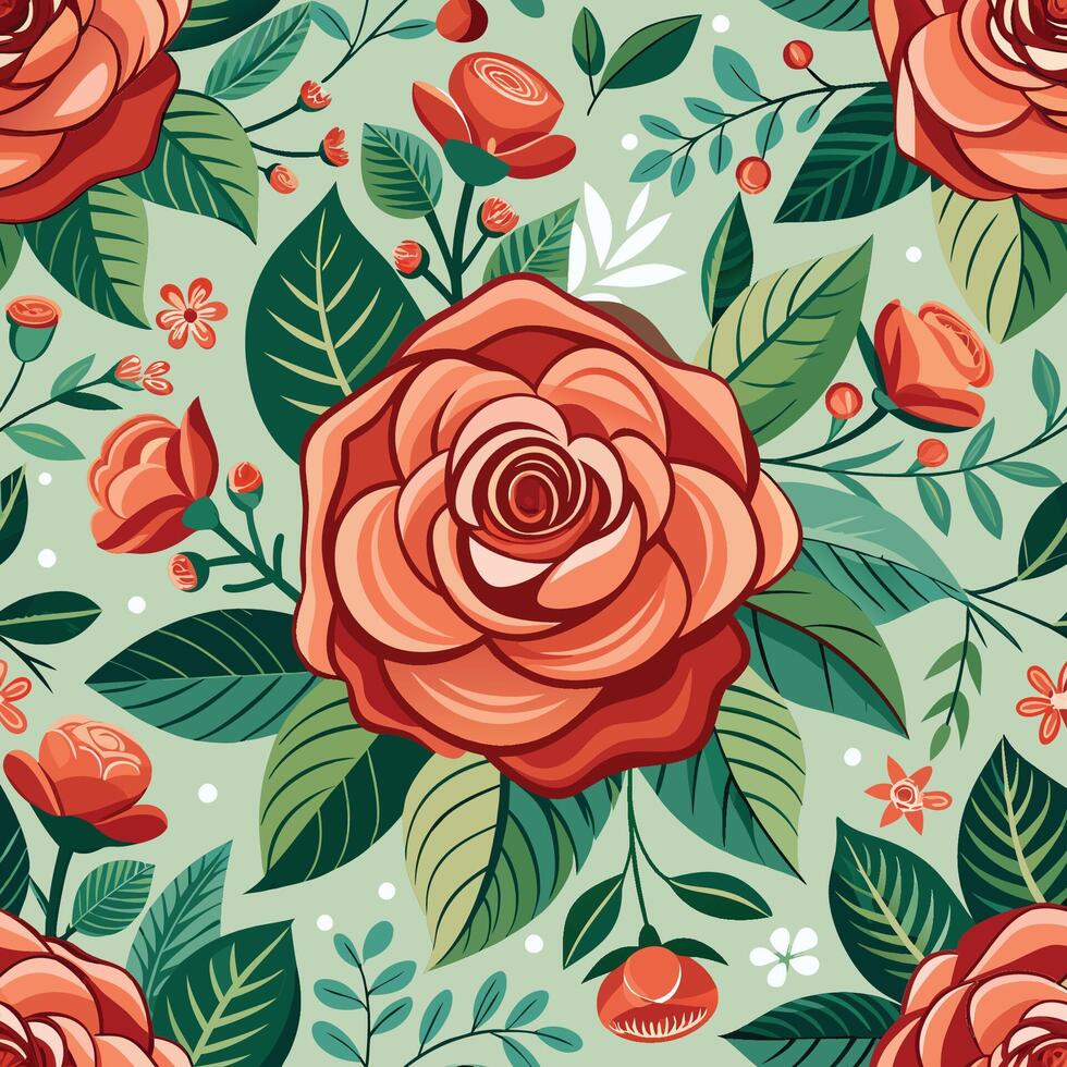 Elegant Rose Garden Floral Pattern Design vector