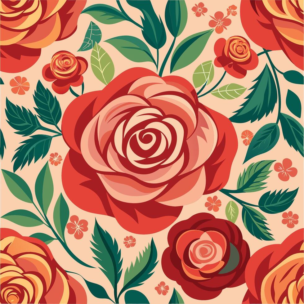 Elegant Rose Garden Floral Pattern Design vector