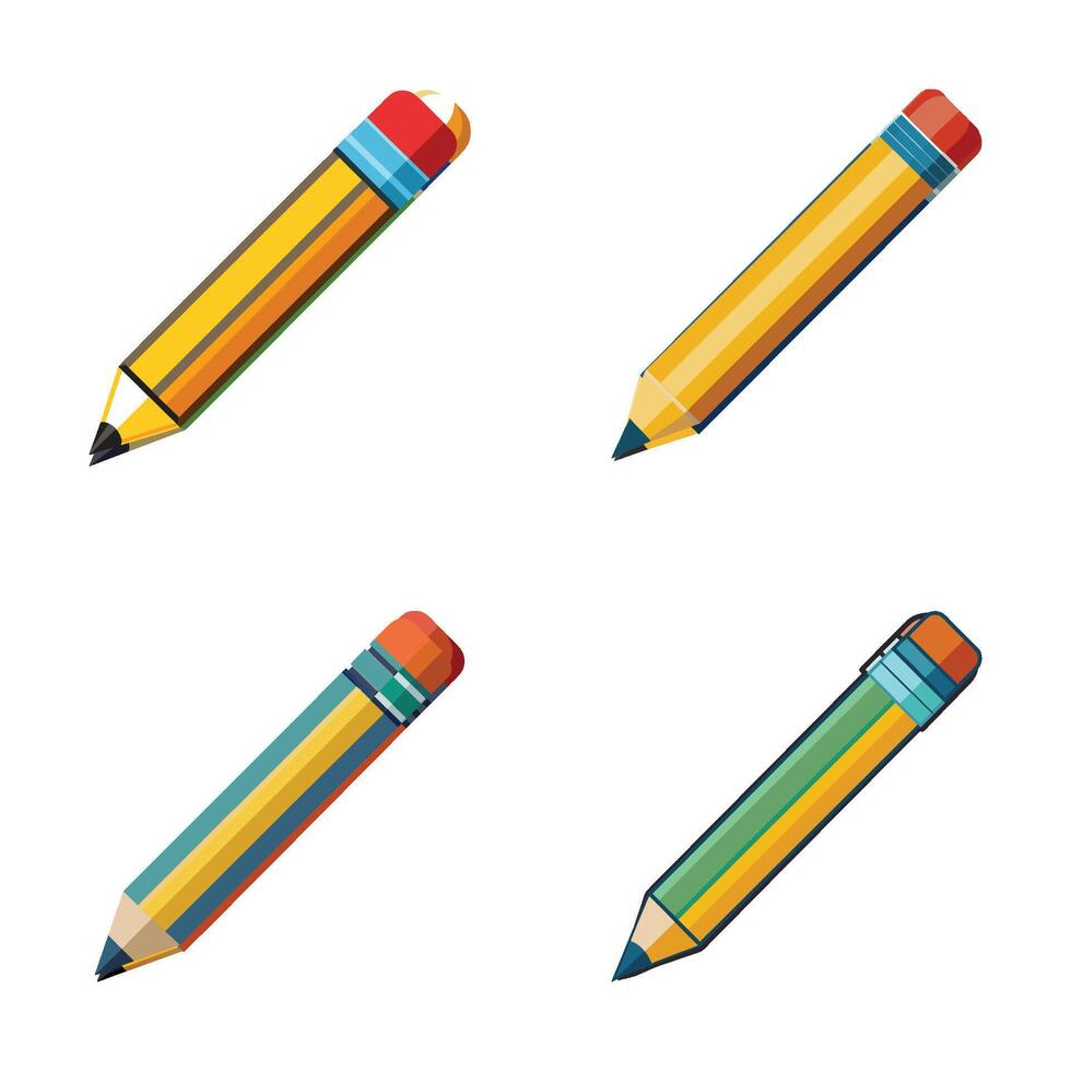 Vibrant Pencil Collection for Children vector
