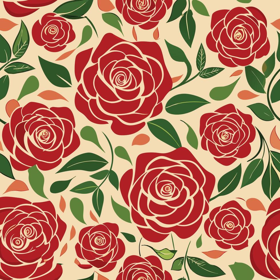 Elegant Rose Garden Floral Pattern Design vector