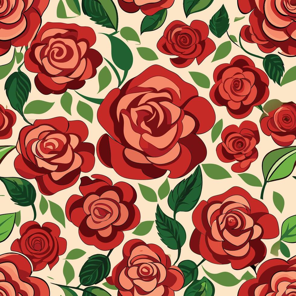 Elegant Rose Garden Floral Pattern Design vector
