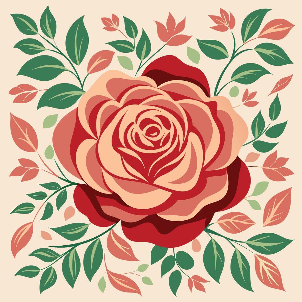 Elegant Rose Garden Floral Pattern Design vector