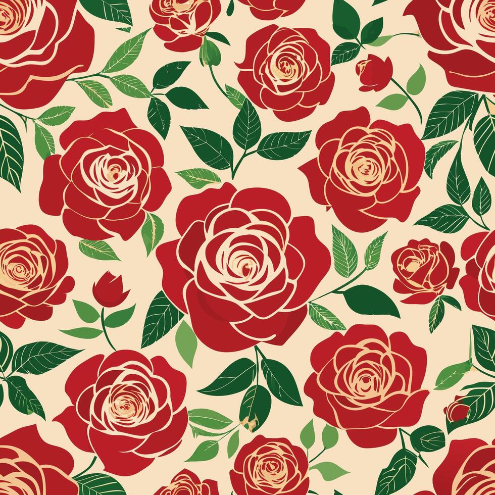 Elegant Rose Garden Floral Pattern Design vector