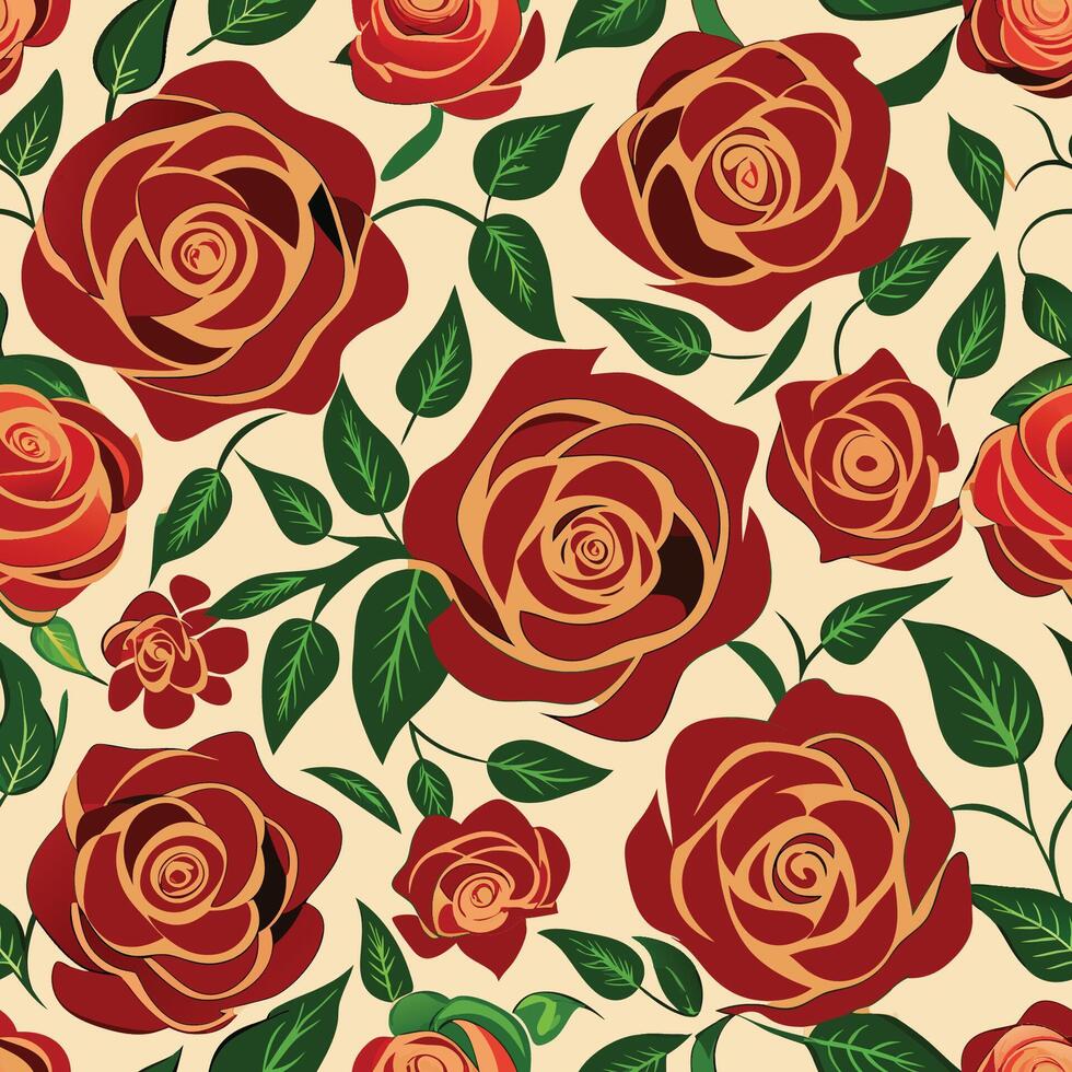 Elegant Rose Garden Floral Pattern Design vector