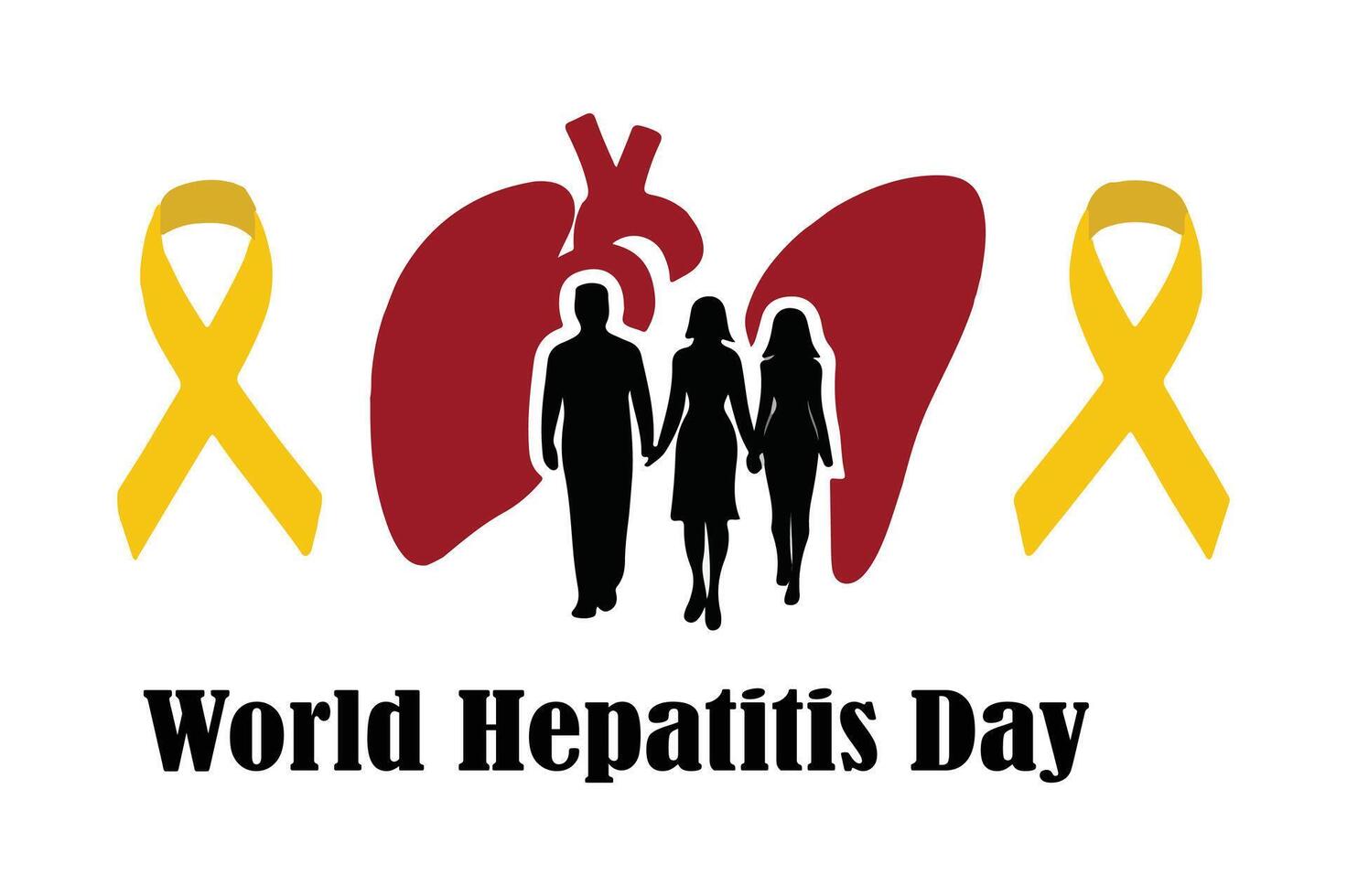 World Hepatitis Day silhouette illustration vector