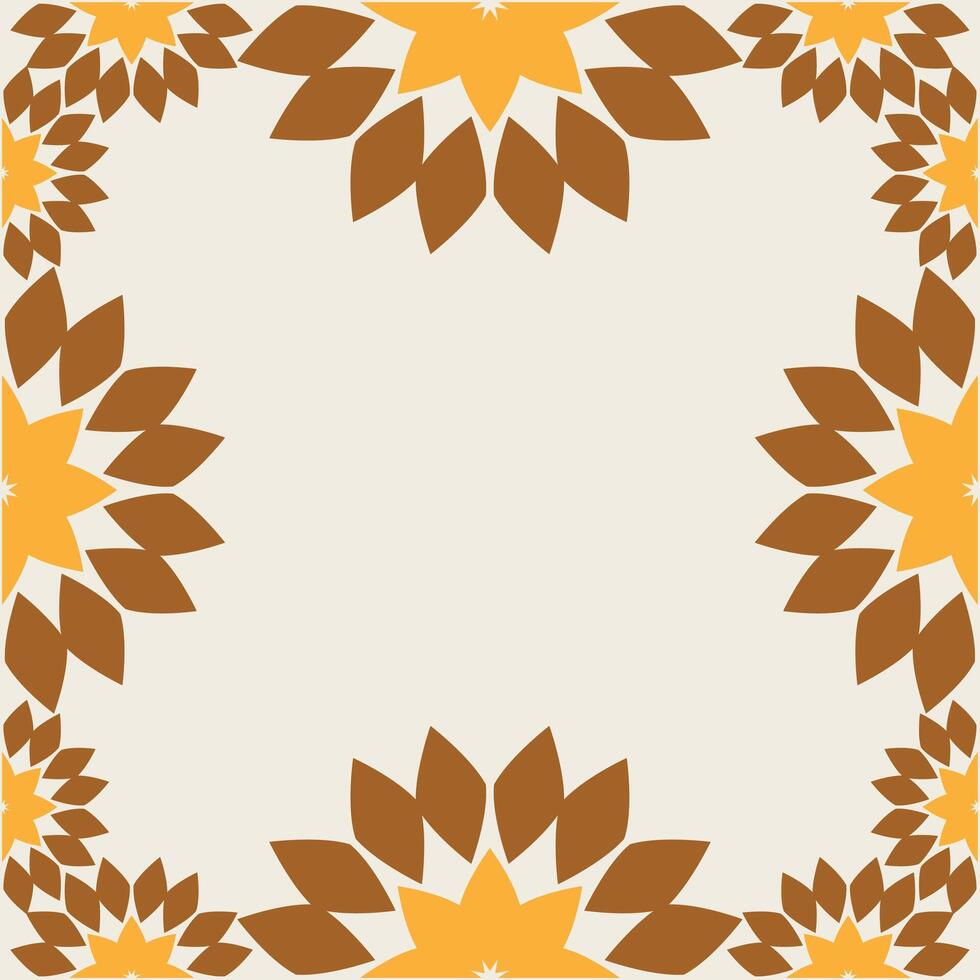 floral frame with floral element design vector