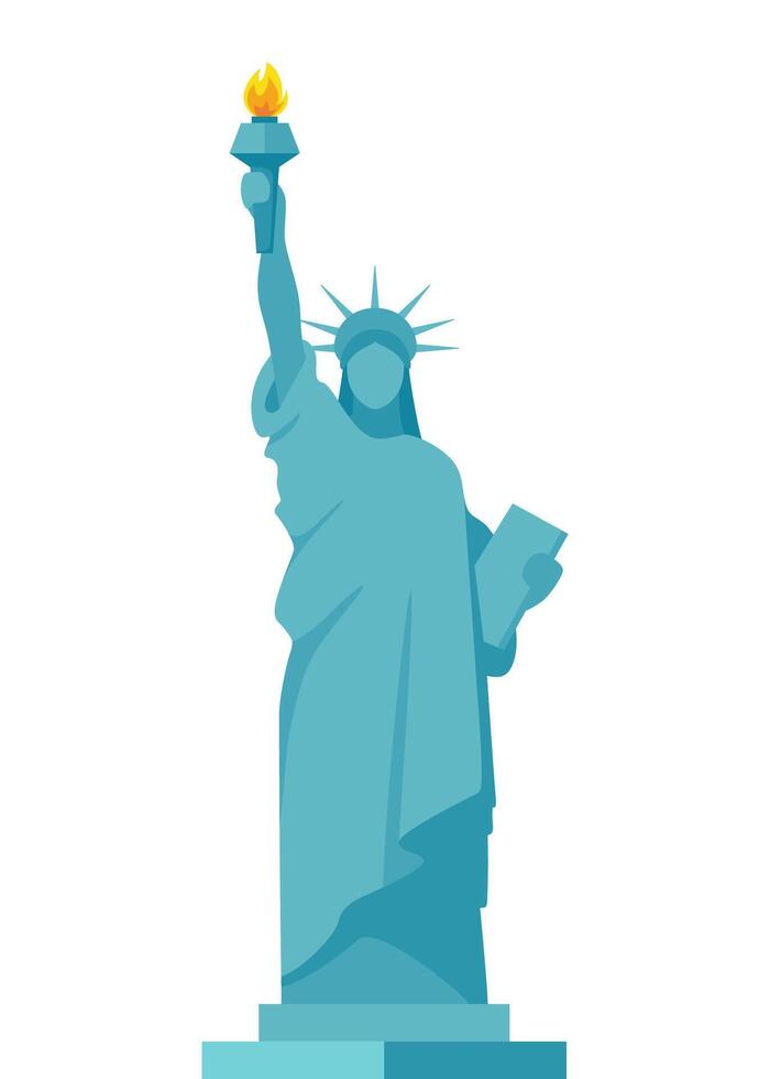 Statue of Liberty icon in flat style isolated on white background. USA country symbol stock illustration. vector