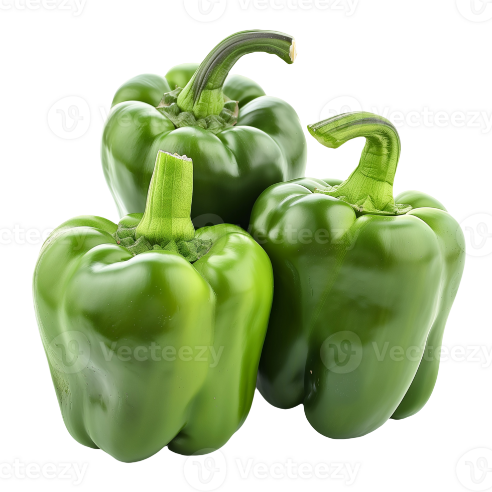 Green Capsicum Isolated on Transparent Background png