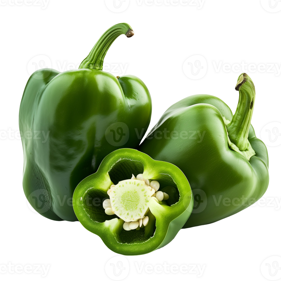 Green Capsicum Isolated on Transparent Background png