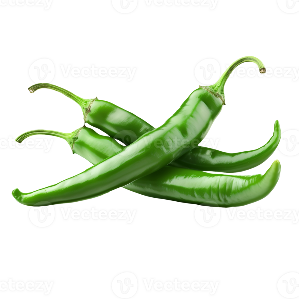 Green Chili Isolated on Transparent Background png