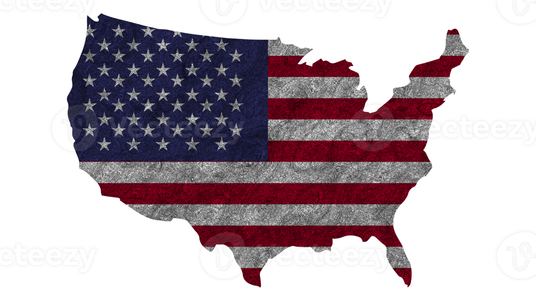 Grunge Textured USA Flag With Map on Transparent Background png