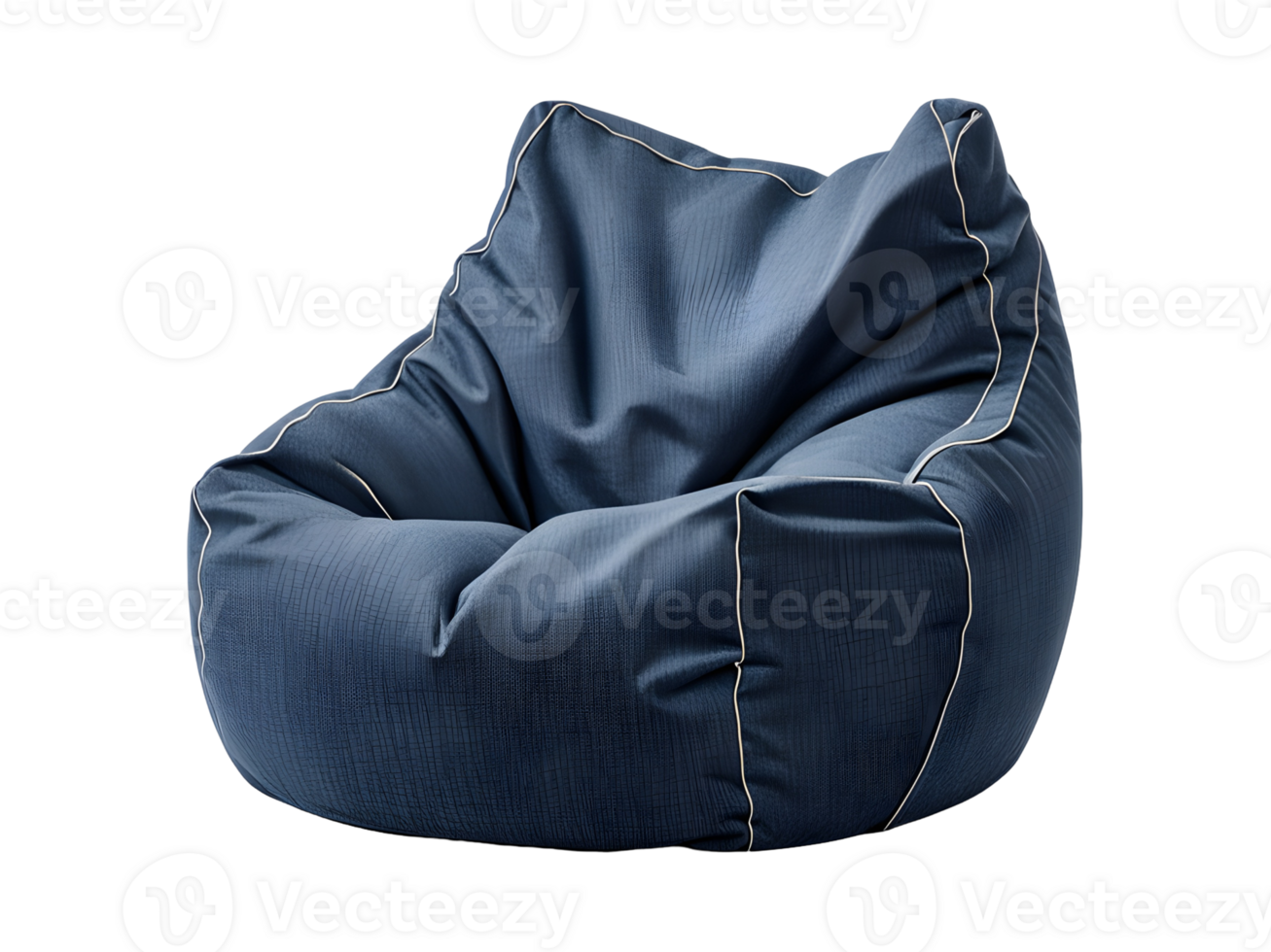 Denim Bean Bag Seat Isolated on Transparent Background png