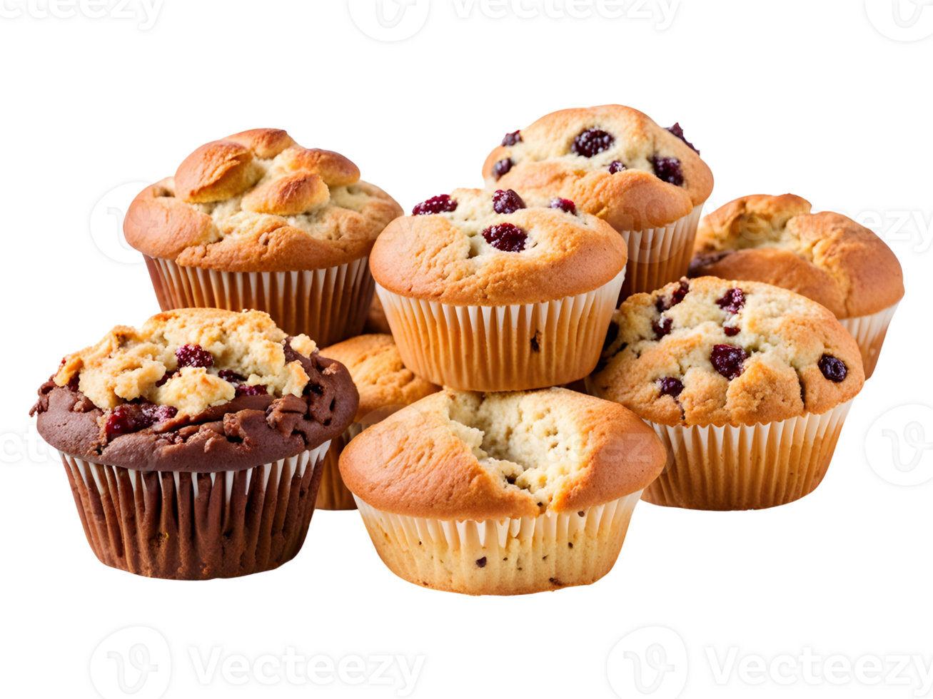 Assorted Baked Goods Muffins and Scones Isolated on Transparent Background png