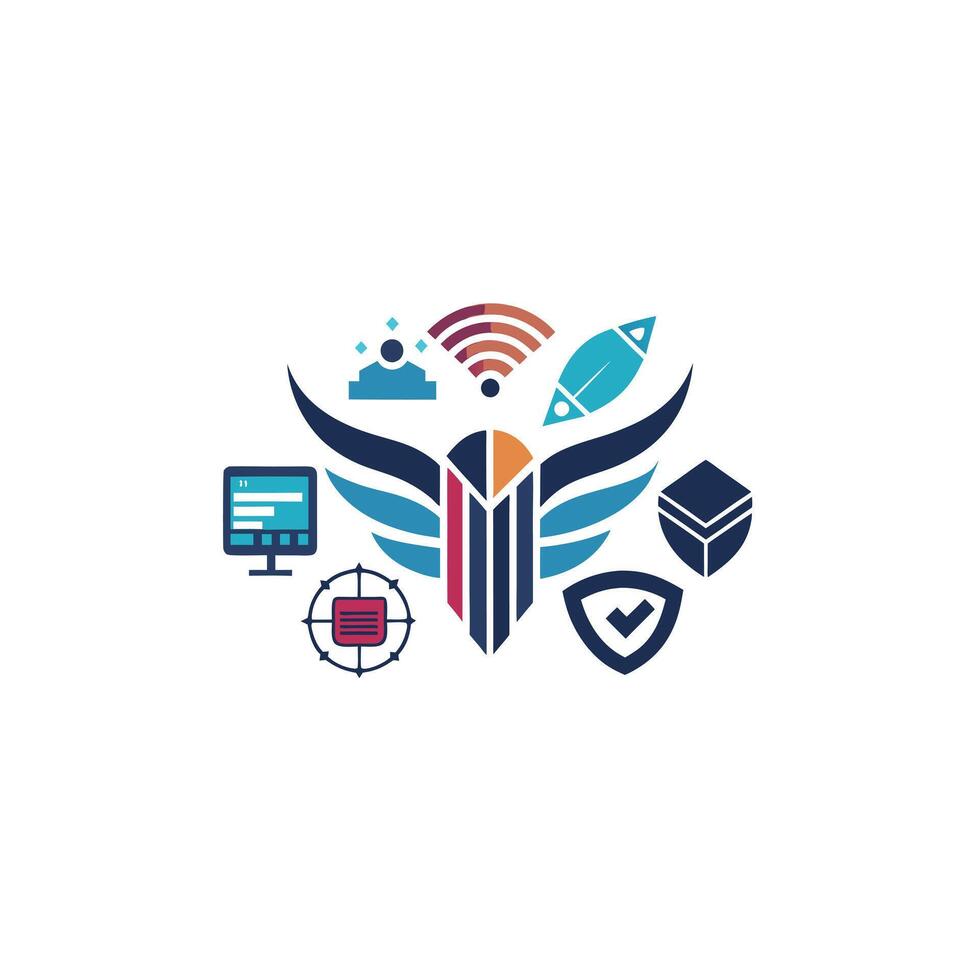 Creative and Elegant Minimalistic Logo Design for Technology and Software Company vector